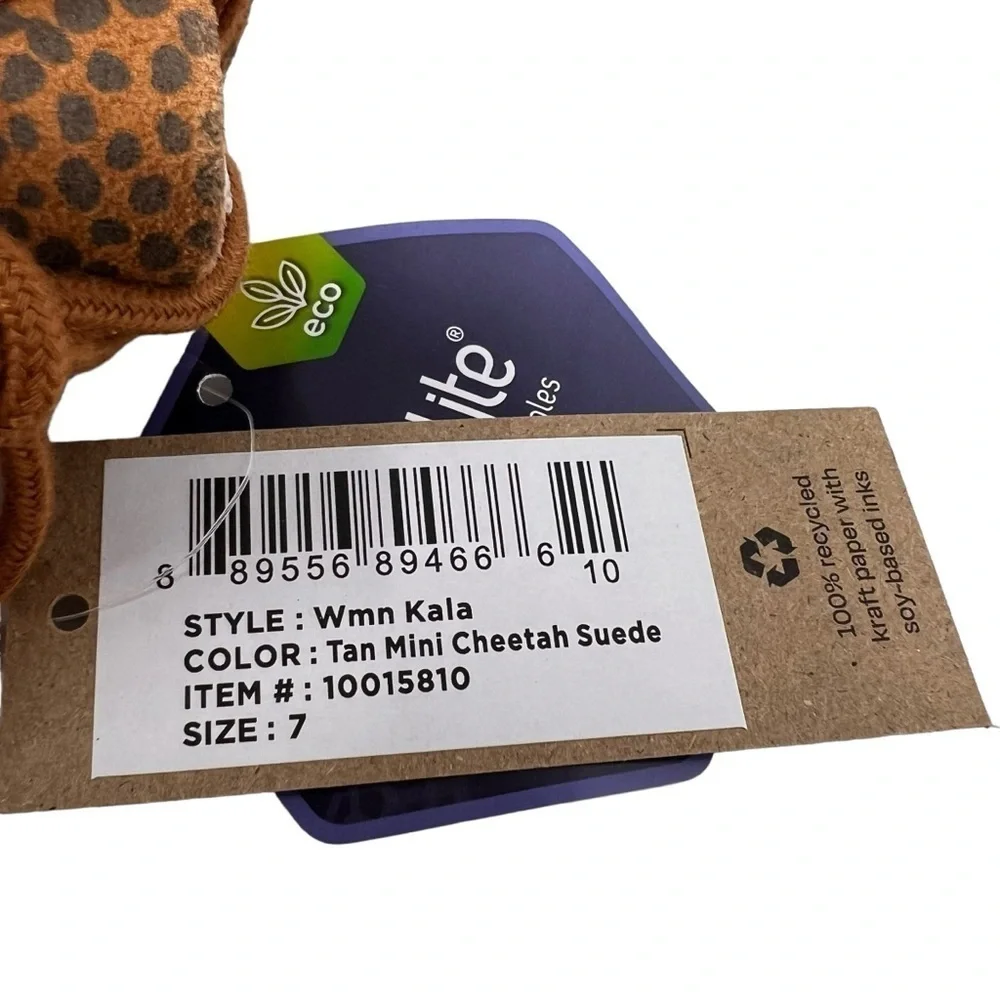Toms Kala Ortholite Tan Black Mini Cheetah Suede Wedge Comfort Bootie Size 7 NWT